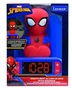 Lexibook Réveil Veilleuse Digital Spiderman pour Enfant - 3D Lumineux et Sonore - Ecran LCD - Alarme avec Effets Sonores Marvel - Rouge et Bleu