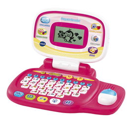 VTech - Ordinateur éducatif portable rose pour enfants - Clavier ABC, 20 activités, création de personnage, vocabulaire, espagnol