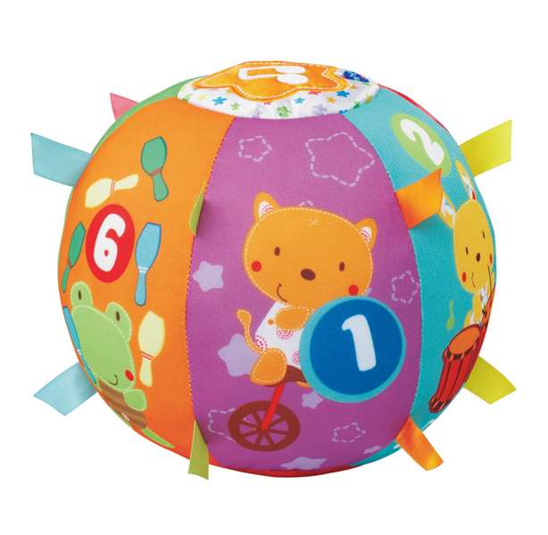 Vtech - Balle musicale pour bébé avec textures variées, 15 mélodies, 5 chansons, 18 cm - Jouet d'éveil espagnol - Fonctionne avec piles AAA (incluses)