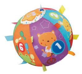 Vtech - Balle musicale pour bébé avec textures variées, 15 mélodies, 5 chansons, 18 cm - Jouet d'éveil espagnol - Fonctionne avec piles AAA (incluses)