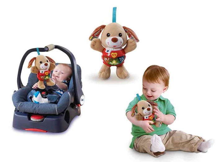 Vtech Peluche Pequeperrito - Peluche éducative avec lumières, sons et activités - 3 à 36 mois - Dimensions 19 x 17 x 9 cm