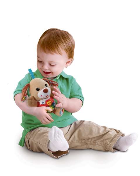 Vtech Peluche Pequeperrito - Peluche éducative avec lumières, sons et activités - 3 à 36 mois - Dimensions 19 x 17 x 9 cm
