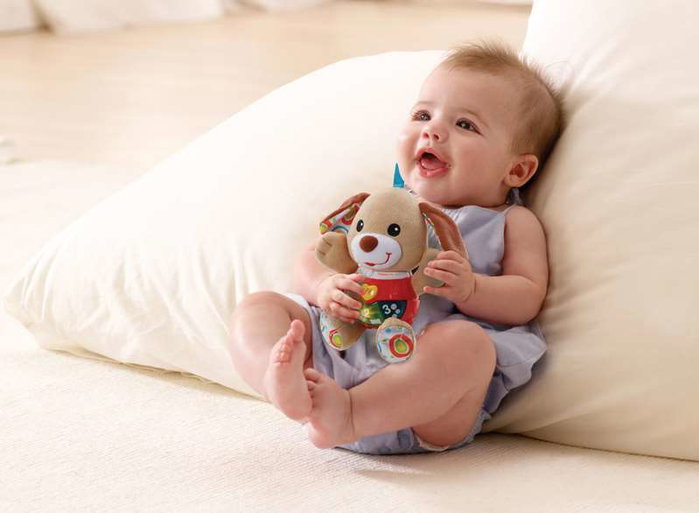 Vtech Peluche Pequeperrito - Peluche éducative avec lumières, sons et activités - 3 à 36 mois - Dimensions 19 x 17 x 9 cm