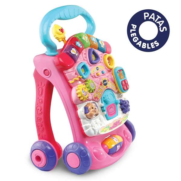 VTech Andador Comienzandar - Andeur 2 en 1 Rose avec Tableau Extraible, Sons et Lumières - Pliant - Âge 9-36 Mois - 46 x 33 x 45 cm