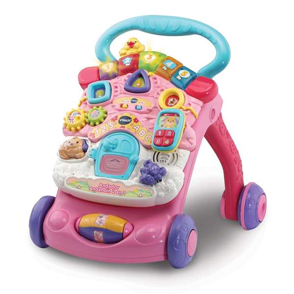 VTech Andador Comienzandar - Andeur 2 en 1 Rose avec Tableau Extraible, Sons et Lumières - Pliant - Âge 9-36 Mois - 46 x 33 x 45 cm