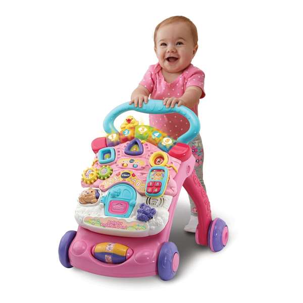 VTech Andador Comienzandar - Andeur 2 en 1 Rose avec Tableau Extraible, Sons et Lumières - Pliant - Âge 9-36 Mois - 46 x 33 x 45 cm