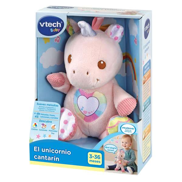 Vtech El Unicornio Cantarin Peluche Sonore avec Lumières et Textures Vtech El Unicornio Cantarin Peluche Sonore avec Lumières et Textures