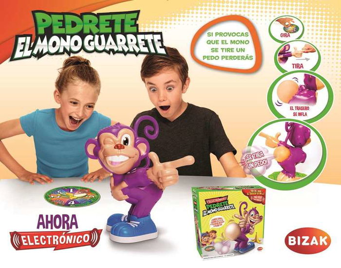 Bizak Juego Pedrete El Mono Guarrete - Jeu de société en espagnol avec sons pour enfants de 4 à 99 ans - Fonctionne avec 2 piles AAA (non incluses) Bizak Juego Pedrete El Mono Guarrete - Jeu de société en espagnol avec sons pour enfants de 4 à 99 ans - Fonctionne avec 2 piles AAA (non incluses)