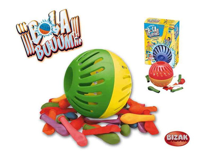 Bizak - Juego bola buuum con globos - Jeu de société avec boule et 12 ballons - À partir de 3 ans - Version espagnole