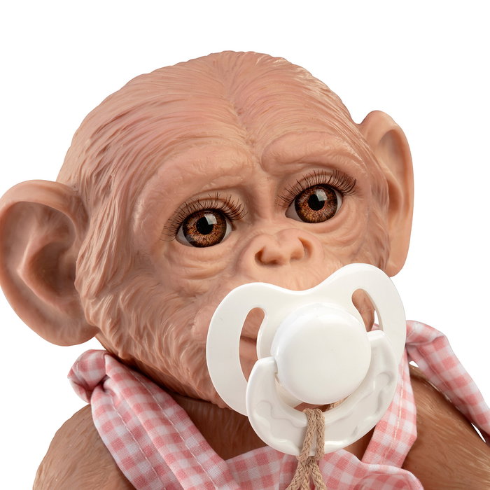 Muñecas Guca Singe Reborn Salopette à Carreaux 32 cm 904 Zoo Reborn Vinyle