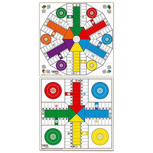 Cayro Tablero Parchis - Plateau de jeu en bois pour 4 et 6 joueurs - 40 x 40 cm - Sans accessoires