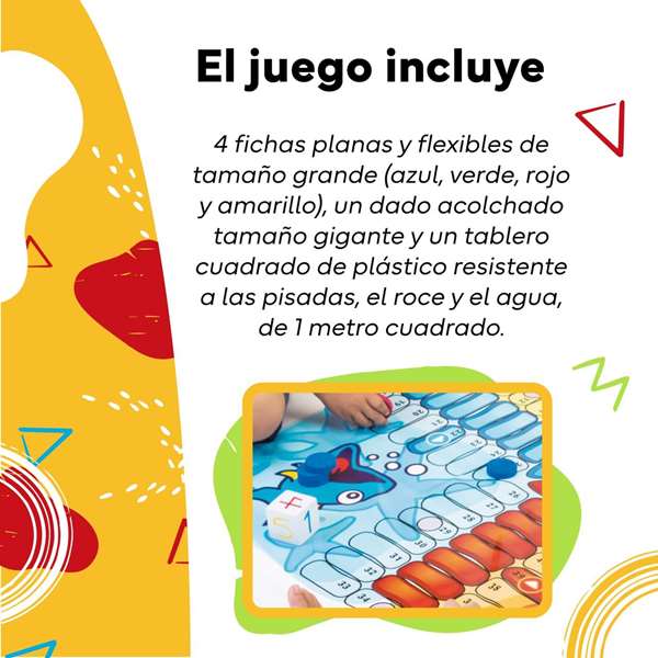 Cayro Jeu de parchís géant pour le sol 100x100 cm - Jeu de société en plastique pour enfants à partir de videolate 3 ans
