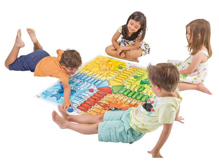 Cayro Jeu de parchís géant pour le sol 100x100 cm - Jeu de société en plastique pour enfants à partir de videolate 3 ans