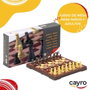 Cayro - Jeu d'échecs et de dames magnétique 16x16 cm, plateau double face, 2 jeux de société en 1, en plastique