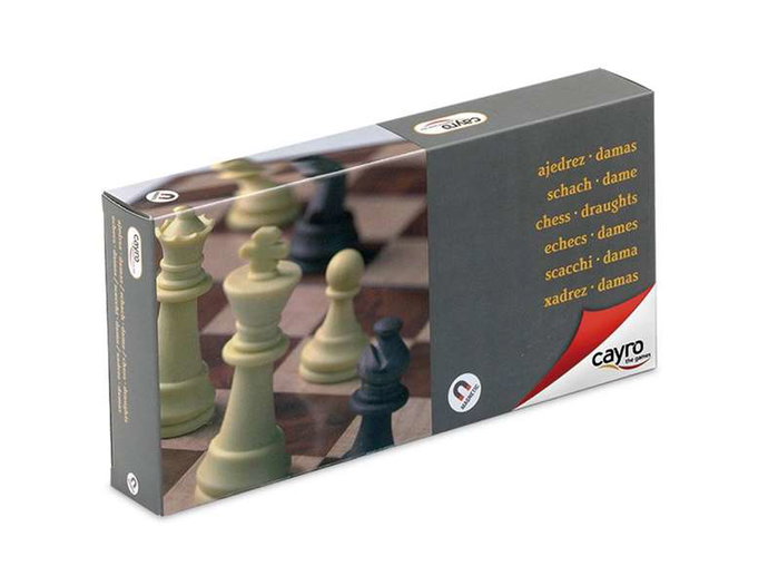 Cayro - Jeu d'échecs et de dames magnétique 2 en 1 - Plateau 24 x 24 cm - Pièces magnétiques - Pour 2 joueurs - A partir de 7 ans Cayro - Jeu d'échecs et de dames magnétique 2 en 1 - Plateau 24 x 24 cm - Pièces magnétiques - Pour 2 joueurs - A partir de 7 ans