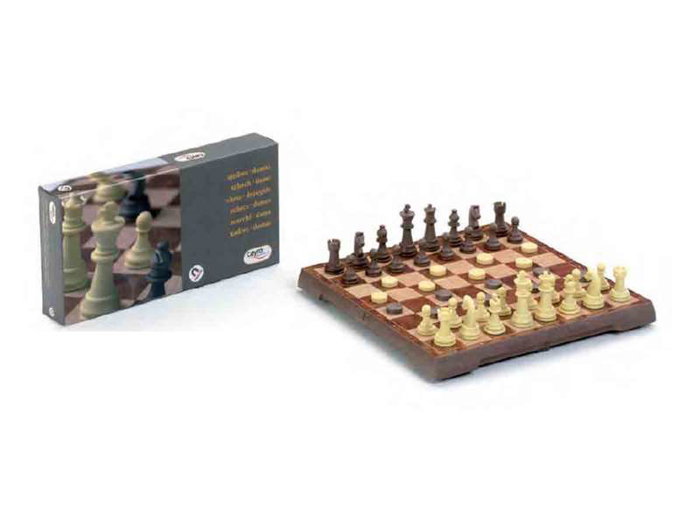 Cayro - Jeu d'échecs et de dames magnétique 2 en 1 - Plateau 24 x 24 cm - Pièces magnétiques - Pour 2 joueurs - A partir de 7 ans Cayro - Jeu d'échecs et de dames magnétique 2 en 1 - Plateau 24 x 24 cm - Pièces magnétiques - Pour 2 joueurs - A partir de 7 ans