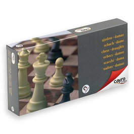 Cayro - Jeu d'échecs et de dames magnétique 2 en 1 - Plateau 24 x 24 cm - Pièces magnétiques - Pour 2 joueurs - A partir de 7 ans