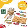 Cayro Bingo en bois et métal avec cartons, Jeu de société multilingue, Dimensions 26x24x33 cm