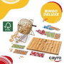 Cayro Bingo en bois et métal avec cartons, Jeu de société multilingue, Dimensions 26x24x33 cm