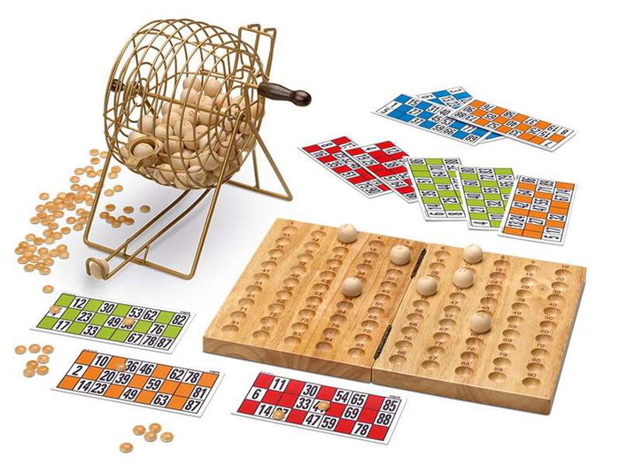 Cayro Bingo en bois et métal avec cartons, Jeu de société multilingue, Dimensions 26x24x33 cm Cayro Bingo en bois et métal avec cartons, Jeu de société multilingue, Dimensions 26x24x33 cm