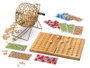Cayro Bingo en bois et métal avec cartons, Jeu de société multilingue, Dimensions 26x24x33 cm