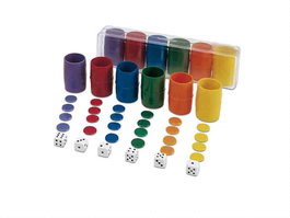 Cayro - Accessoires de Parchis (Petits Chevaux) pour 6 Joueurs en Plastique - Jeu de Société - Boîte 18x5x3,5 cm - Multilingue (FR, EN, ES, IT, PT, DE)