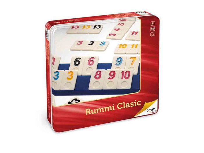 Cayro - Juego Rummi Classic - Jeu de société Rummikub - Version multilingue - Boîte métal 27x27x5.7 cm