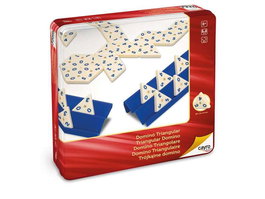 Cayro Jeu de dominos triangulaire en métal avec 56 pièces et 4 supports - 27 x 27 x 5,7 cm