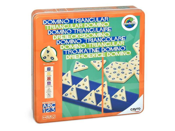 Cayro Jeu de Domino Triangulaire en boîte métallique Cayro Jeu de Domino Triangulaire en boîte métallique