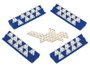 Cayro Jeu de dominos triangulaire en métal avec 56 pièces et 4 supports - 27 x 27 x 5,7 cm