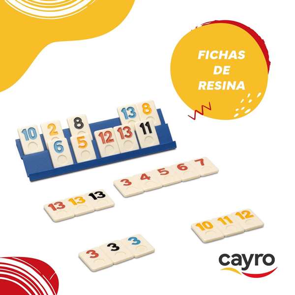 Cayro Juego Rummi Classic - Jeu de Rummikub de voyage en boîte métal - Version multilingue (Espagnol, Anglais, Français, Italien, Portugais, Allemand)