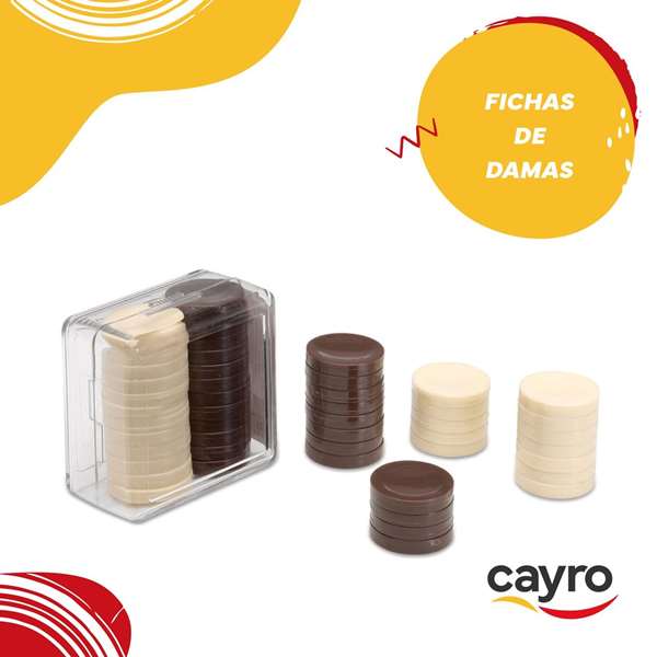 Cayro - Jeu de dames avec accessoires en coffret plastique 6x6x3 cm - Multilingue (français, espagnol, anglais, italien, portugais, allemand)
