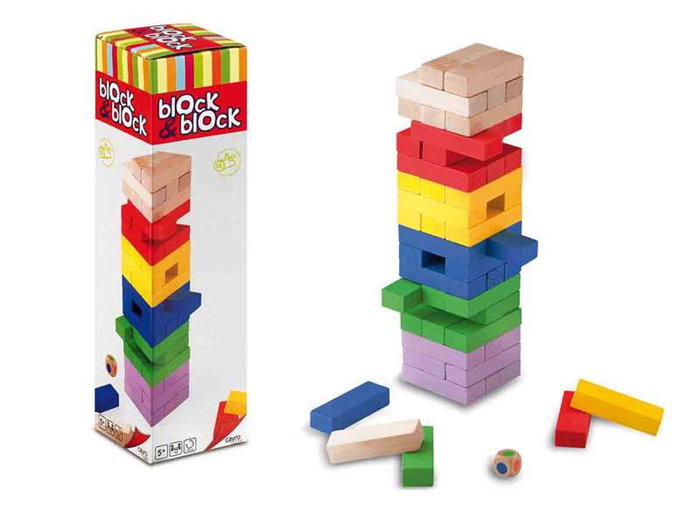 Cayro - Jeu de construction en bois multicolore Block a Block - Dimensions 8x30x8 cm - Jeu éducatif pour enfants de 5 ans Cayro - Jeu de construction en bois multicolore Block a Block - Dimensions 8x30x8 cm - Jeu éducatif pour enfants de 5 ans