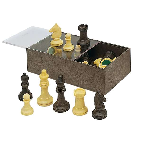 Cayro - Jeu d'échecs complet avec pièces et boîte de rangement en plastique (19 x 10 x 6 cm)