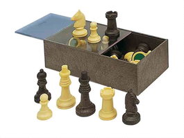 Cayro - Jeu d'échecs complet avec pièces et boîte de rangement en plastique (19 x 10 x 6 cm)