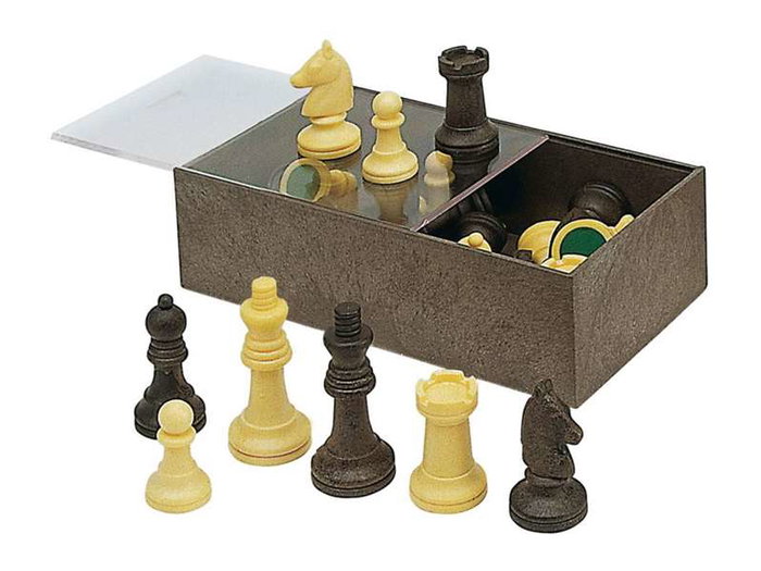 Cayro - Jeu d'échecs complet avec pièces et boîte de rangement en plastique (19 x 10 x 6 cm)