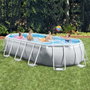Intex Piscine ovale démontable Prism Frame avec filtre, échelle, couverture et liner (capacité 13365 litres) 503x274x122 cm