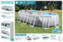 Intex Piscine ovale démontable Prism Frame avec filtre, échelle, couverture et liner (capacité 13365 litres) 503x274x122 cm