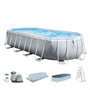 Intex Piscine ovale démontable Prism Frame avec filtre, échelle, couverture et liner (capacité 13365 litres) 503x274x122 cm