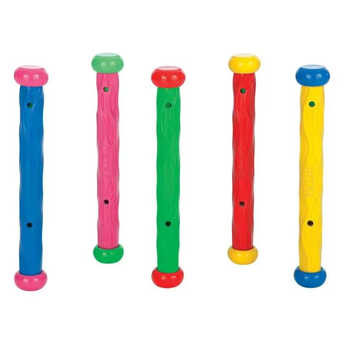Intex Lot de 5 bâtons de piscine souples multicolores - Jeux de plongée pour enfants dès 6 ans