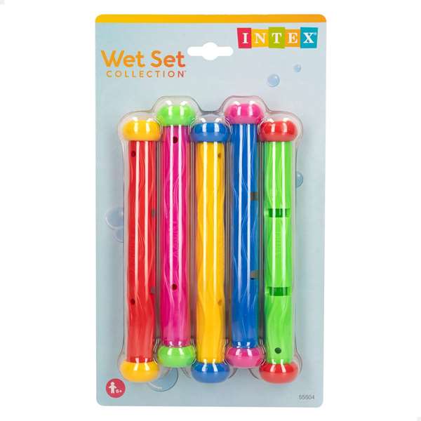 Intex Fun Sticks Jeux Aquatiques pour Enfants, Lot de 5 Bâtons en PVC, Âge Minimum 3 Ans