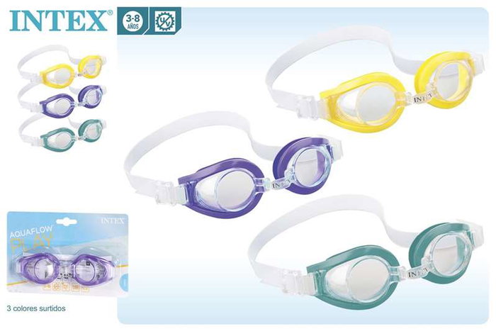 Intex Lunettes de natation pour enfant Play Goggles - Âge 3 à 8 ans - Modèles assortis (PVC, PC, caoutchouc)