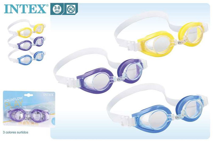 Intex Lunettes de natation pour enfant Play Goggles - Âge 3 à 8 ans - Modèles assortis (PVC, PC, caoutchouc)