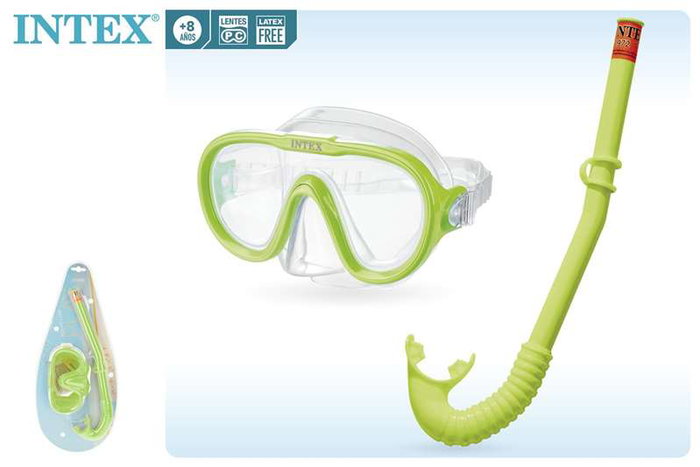 Intex Adventurer - Masque et tuba de plongée pour enfants et adultes (âge recommandé 8 ans et +, PVC)