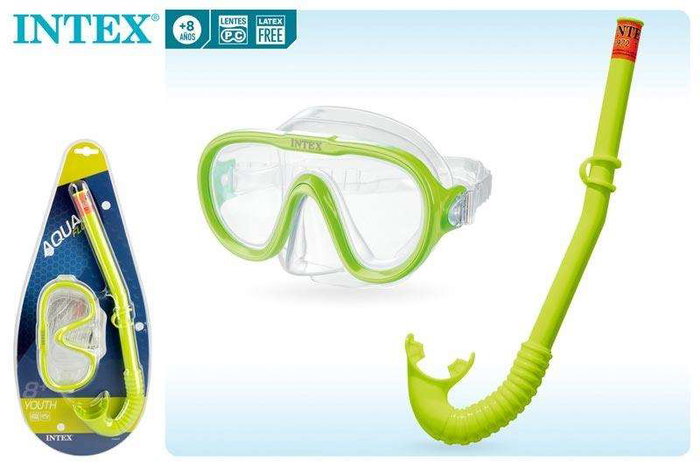 Intex Adventurer - Masque et tuba de plongée pour enfants et adultes (âge recommandé 8 ans et +, PVC)
