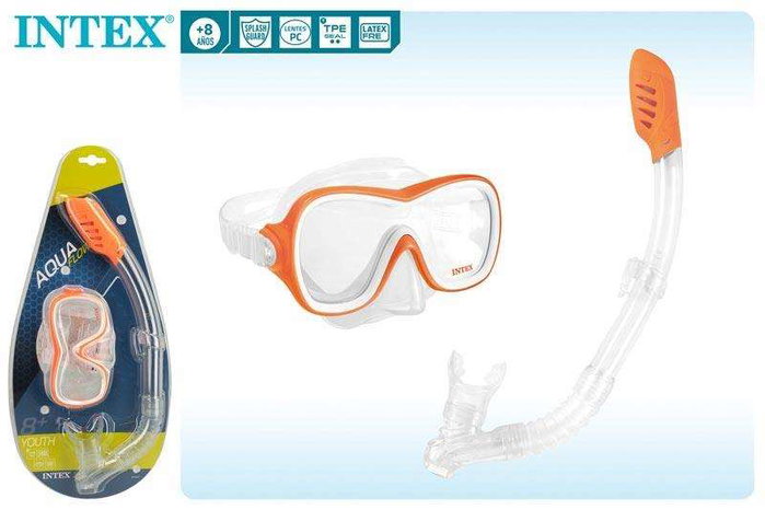 Intex - Masque et tuba de plongée Wave Rider, âge recommandé 8 ans et plus, en PVC Intex - Masque et tuba de plongée Wave Rider, âge recommandé 8 ans et plus, en PVC