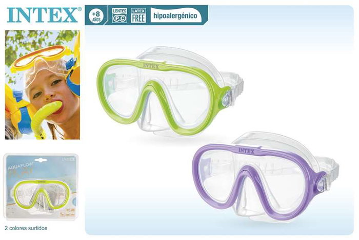 Intex - Masque de plongée et de natation Sea Scan Swin en polycarbonate PVC (à partir de 8 ans) - Modèles assortis Intex - Masque de plongée et de natation Sea Scan Swin en polycarbonate PVC (à partir de 8 ans) - Modèles assortis