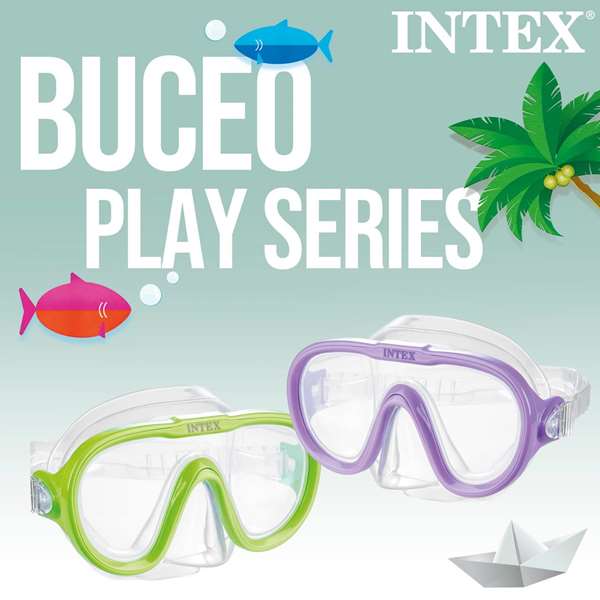 Intex - Masque de plongée et de natation Sea Scan Swin en polycarbonate PVC (à partir de 8 ans) - Modèles assortis Intex - Masque de plongée et de natation Sea Scan Swin en polycarbonate PVC (à partir de 8 ans) - Modèles assortis
