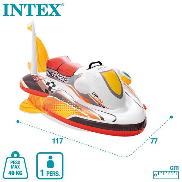 Intex - Figure gonflable Moto Wave Rider 117 cm x 77 cm, en PVC, pour enfant à partir de 3 ans