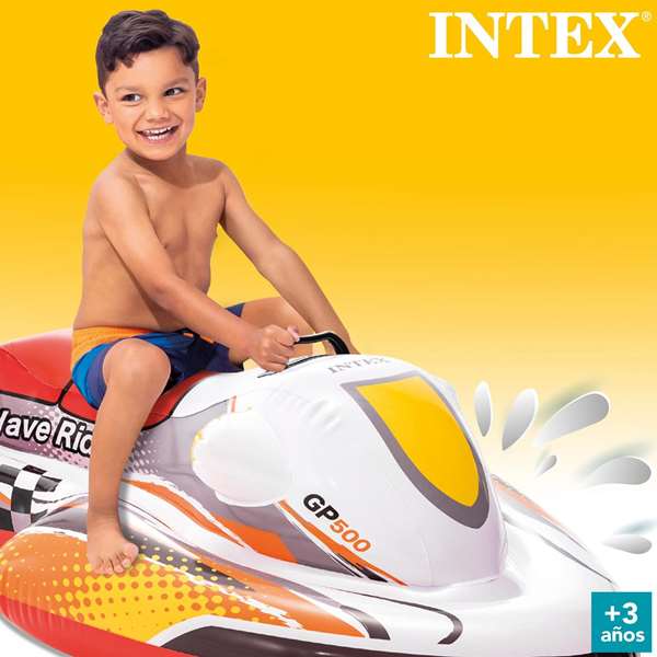 Intex - Figure gonflable Moto Wave Rider 117 cm x 77 cm, en PVC, pour enfant à partir de 3 ans